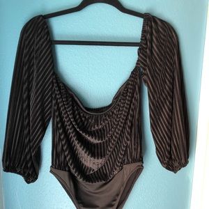 Black velvet bodysuit